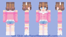Pink Coquette girl Minecraft Skin