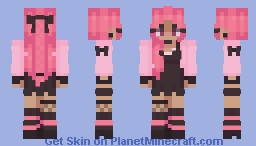 Black Coquette Girl Minecraft Skin