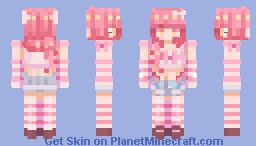 cutesy pink stripes ꣑ৎ˚⊹ Minecraft Skin