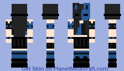 Black Blue Bunny Mask Girl Minecraft Skin