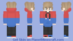 Red and blue hoodied guy Minecraft Skin
