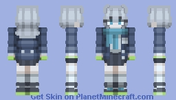 Bluearchive Sunaookami Shiroko skin Change color temperature Minecraft Skin