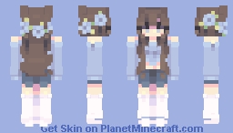 Another flowery skin but blue! Minecraft Skin