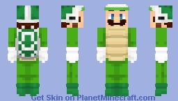 Boomerang Luigi + Blue Shell Suit Luigi Minecraft Skin