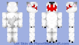 White Wolf w/ Open Mouth & Fangs Minecraft Skin