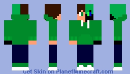 Bedrok Green-Black Boy Minecraft Skin