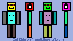 Color Block Man With Face Minecraft Skin