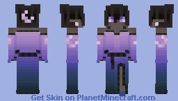 Purple-Blue Elf Girl Minecraft Skin
