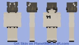 Egirl Beige Miniskirt with Bows Minecraft Skin