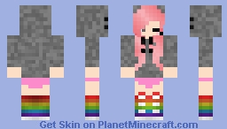 Anime Hoodie Girl With Rainbow Socks Minecraft Skin