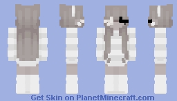 A girl in white clothes with an eye patch Minecraft Skin