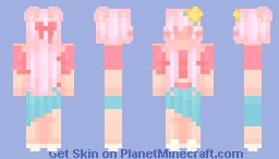 OC; pink waves; te 3/4 Minecraft Skin