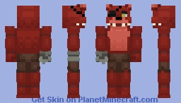 Foxy The Pirate Fox (FIXED) - Five Nights At Freddy's Minecraft Skin