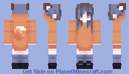 Fox Girl - Dark Shoes and Socks Minecraft Skin