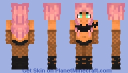 Pink-haired goth girl Minecraft Skin