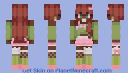 Green Coquette Girl Minecraft Skin