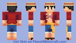 One Piece - Monkey D. Luffy (Post Timeskip) Minecraft Skin