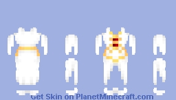 OB - White Angelical Dress w/ Gold & Ruby Minecraft Skin
