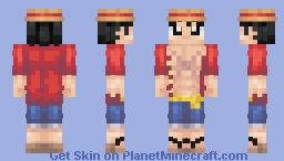 Monkey D. Luffy (Post-Timeskip) Minecraft Skin