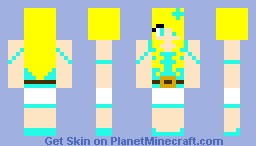 Casual Blonde (curly hair with side bangs) Minecraft Skin