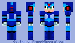 Mega Man X No Armor Remake (X1-X2 Weapon Palates Temporarily Removed) Minecraft Skin