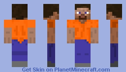 steve with orange shirt Minecraft Skin