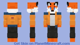 Fox with Naruto jacket Minecraft Skin