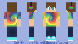 Rainbow Tye-Dye Gamer Minecraft Skin