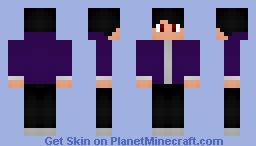 Black Hair, Purple Hoodie Minecraft Skin