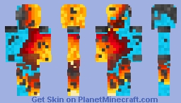 FIRE AND ICE STEVE Minecraft Skin