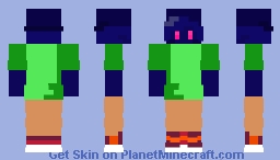 Cosmic Bf With Pico Clothes (Super Funkin Galaxy) Minecraft Skin