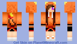 Charmander Hoodie Girl(Looks better in previewer!) Minecraft Skin