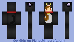 Girl in kigurumi_Spooky Black Cat Minecraft Skin