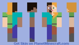 Half Steve, Half Alex (Simple version) Minecraft Skin