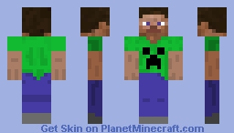 steve con camiseta de creeper Minecraft Skin
