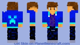 Cool 3D boy skin with hoodie Minecraft Skin