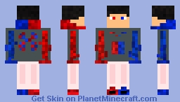 water and fire (blue and red) boy Minecraft Skin