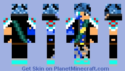 Blue Fire King Warrior Minecraft Skin