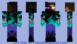 Infected Blue Fire Minecraft Skin