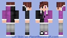 Black Purple Hoodie Minecraft Skin