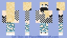 black mask blonde girl Minecraft Skin