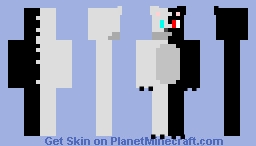 black white wolf Minecraft Skin