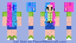 purple and blue hair girl Minecraft Skin