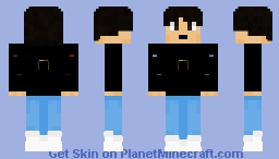 Black sweater gamer boy Minecraft Skin