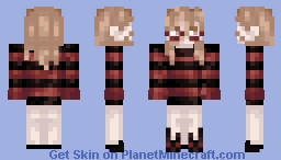 Red and black emo bunny slippers Minecraft Skin
