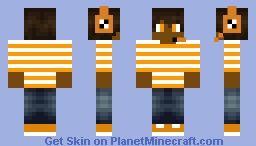 Cute Black Boy Otay In Orange With Orange Headset Minecraft Skin