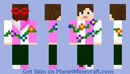 Pink and white girl Minecraft Skin