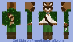 Mossy-Caped Raccoon Minecraft Skin