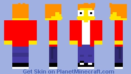 Philip J Fry (Simpson Mode) Futurama Minecraft Skin