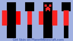 Red neon creeper Minecraft Skin